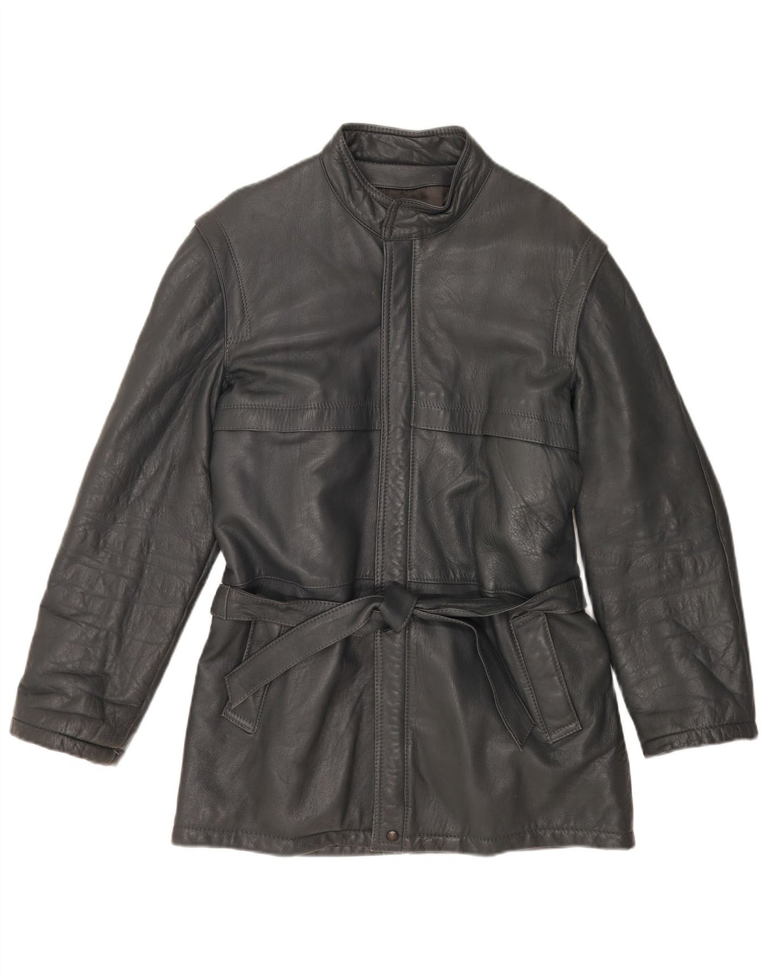 Jaqueta de couro masculina vintage IT 48 couro cinza médio