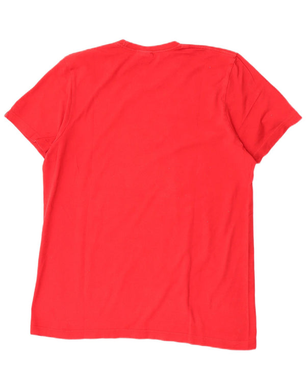 Adidas Mens Graphic T-Shirt Top Médio Algodão Vermelho
