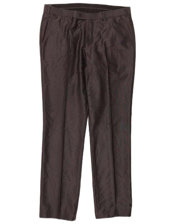 Calça masculina Angelo Litrico IT 48 médio W34 L30 listrado cinza