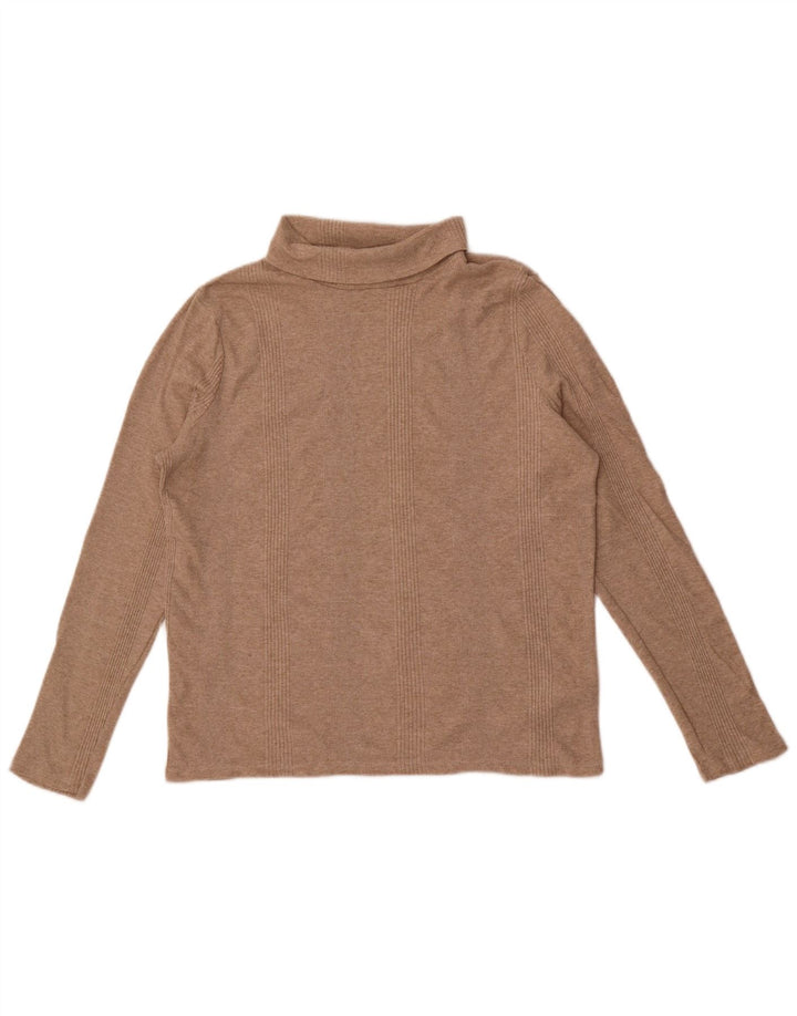 Blusa feminina Marks & Spencer com gola redonda e algodão bege grande Reino Unido 16