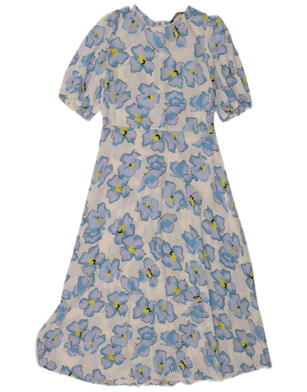 Marks & Spencer Womens Short Sleeves Maxi Dress UK 14 Medium White Floral