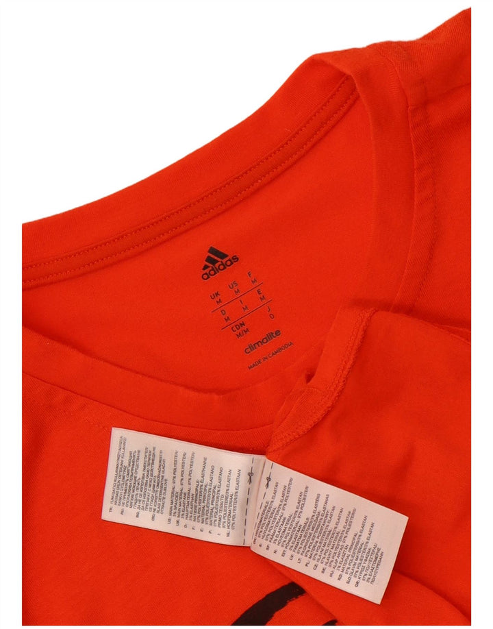 Adidas Mens Climalite Graphic Camiseta Top Médio Laranja Poliéster