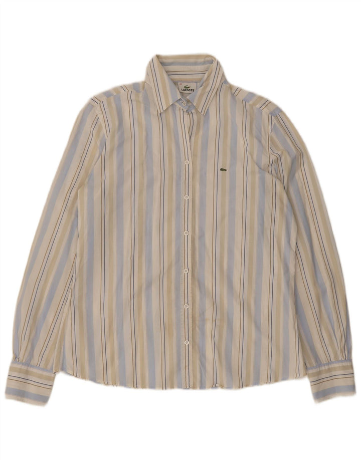 Camisa feminina Lacoste tamanho 44 grande algodão listrado multicolorido