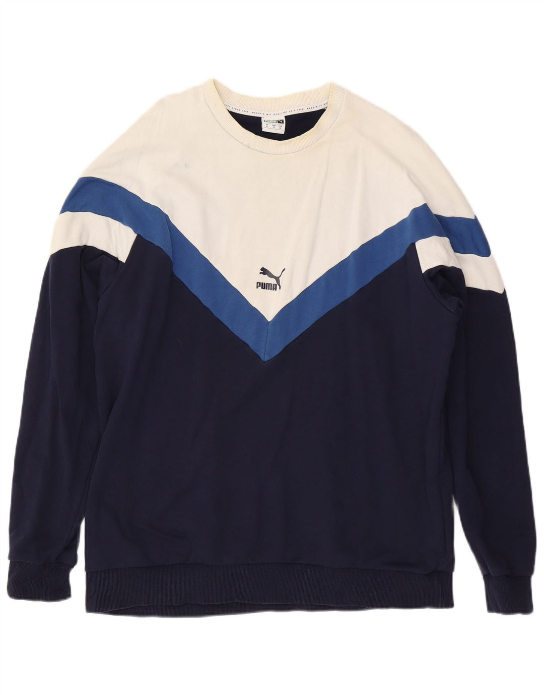 Puma Mens Moletom Jumper XL Azul Marinho Colorblock