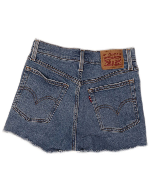 Shorts jeans feminino Levi's com cintura alta desgastado W25 XS azul algodão