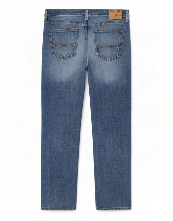 Jeans retos masculinos Hollister W36 L32 algodão azul