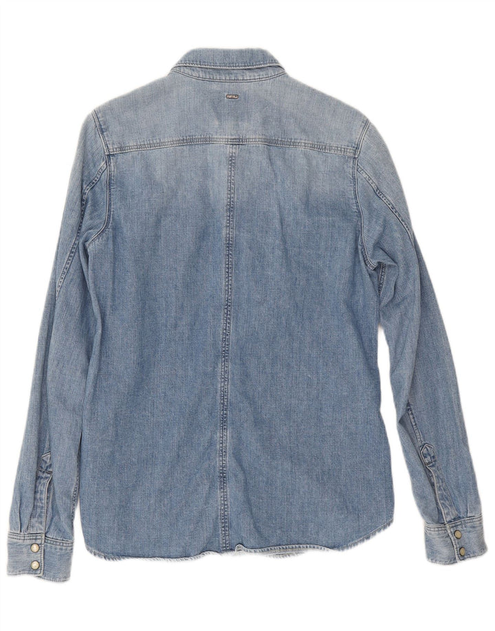 Camisa jeans feminina G-Star UK 14 azul médio