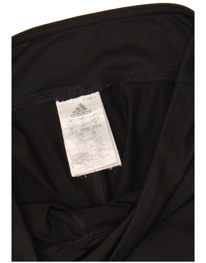 Adidas Womens Climalite Capri Leggings UK 8/10 Pequeno Poliéster Preto
