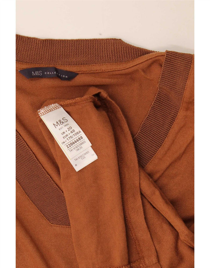 Blusa feminina Marks & Spencer UK 20 2XL viscose marrom