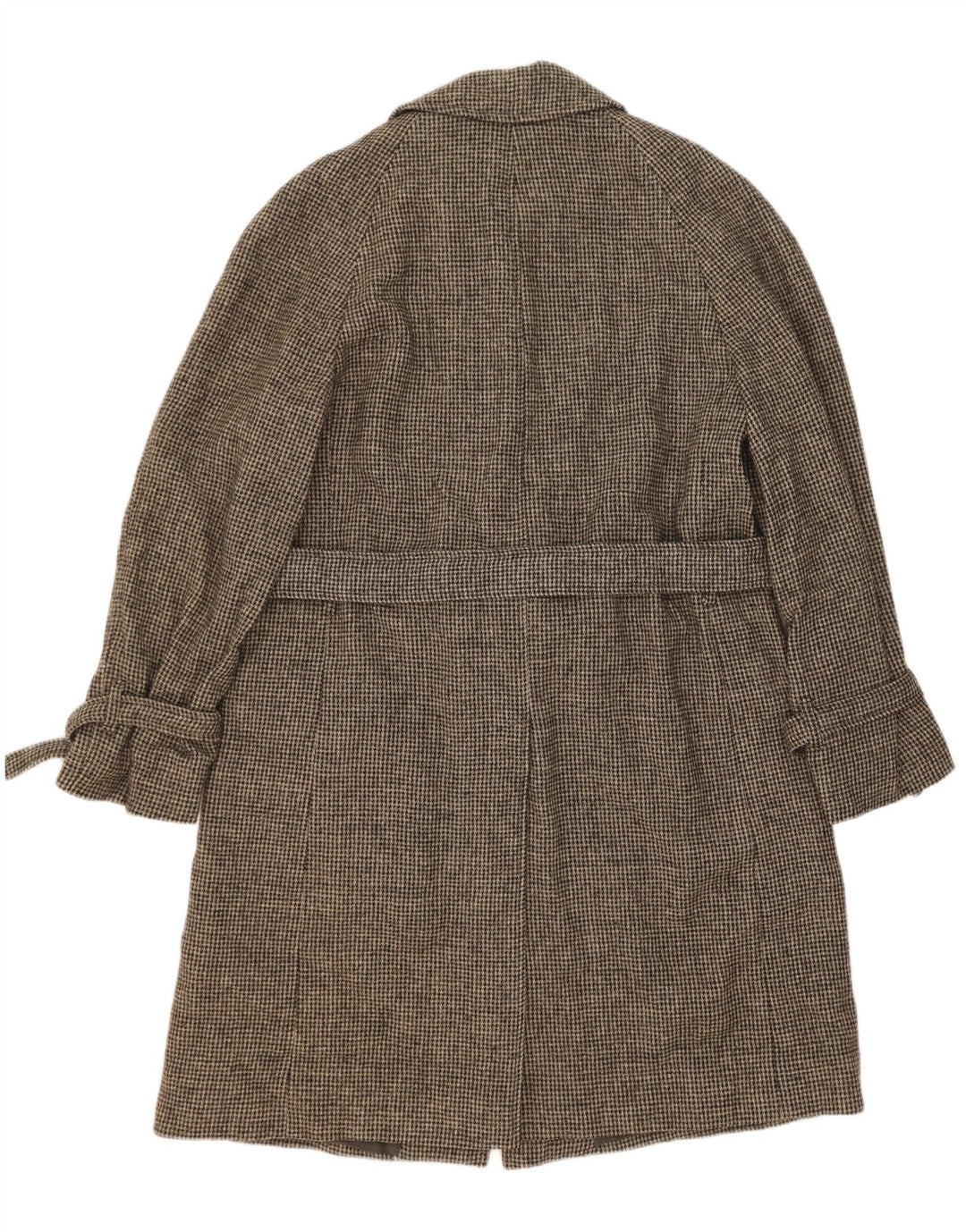 Sobretudo masculino vintage Reino Unido 38 lã virgem xadrez cinza médio