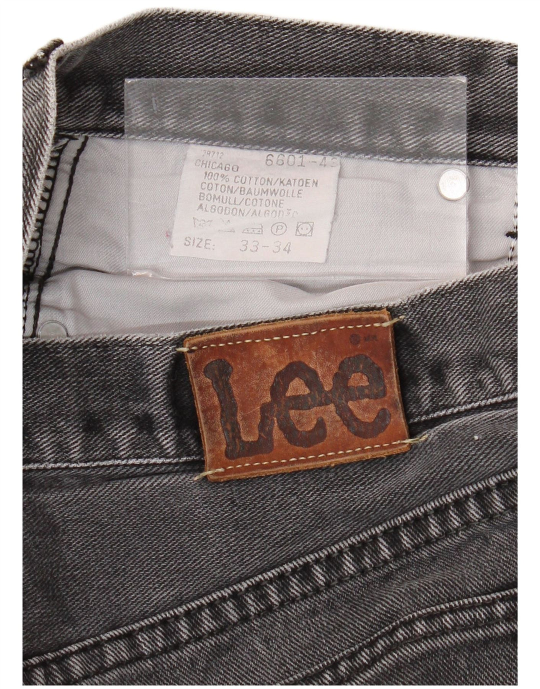 LEE Masculino Chicago Straight Jeans W33 L29 Algodão Cinza