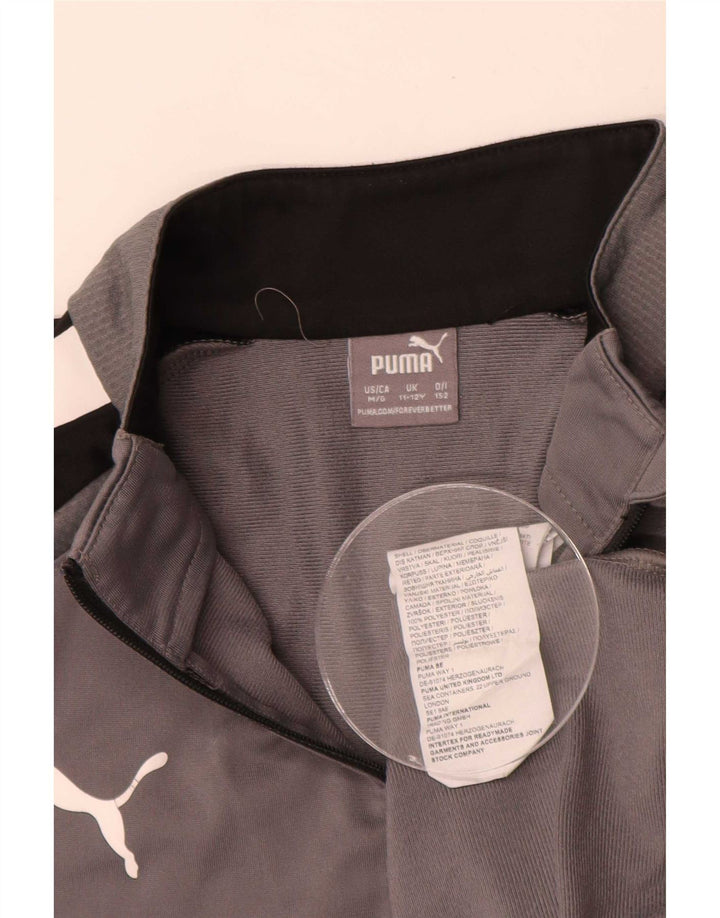 Top de treino Puma Boys Graphic Pullover 11-12 anos cinza bloco colorido