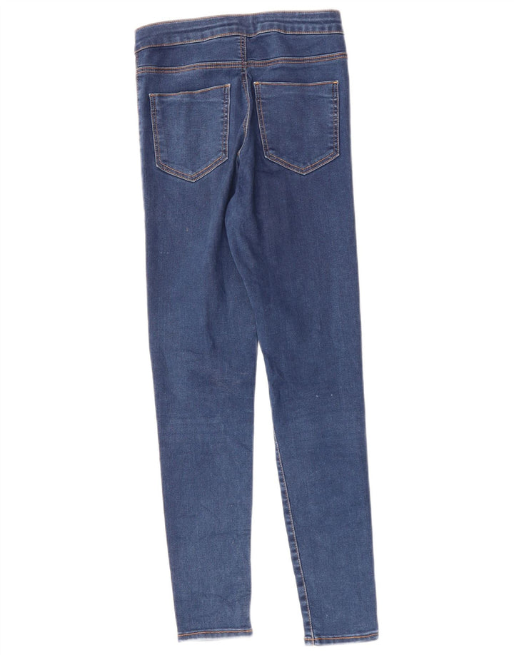 ZARA Jeans skinny de cintura alta para meninas 13-14 anos W24 L26 Azul