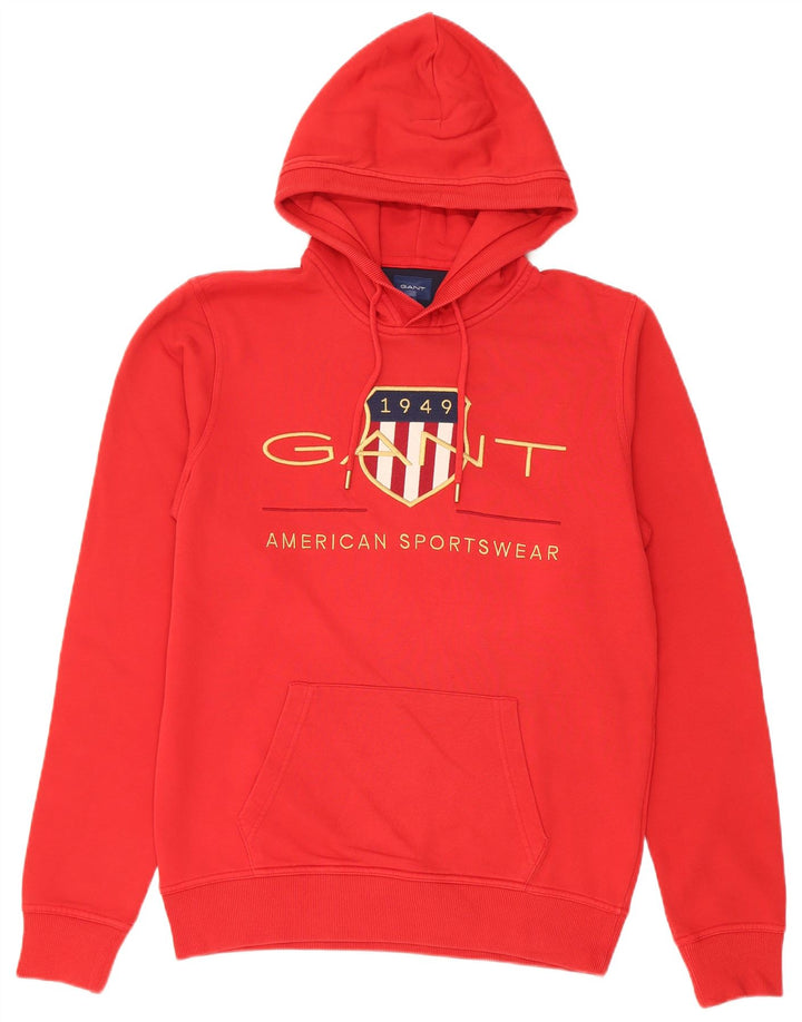 Gant moletom com capuz masculino gráfico médio algodão vermelho