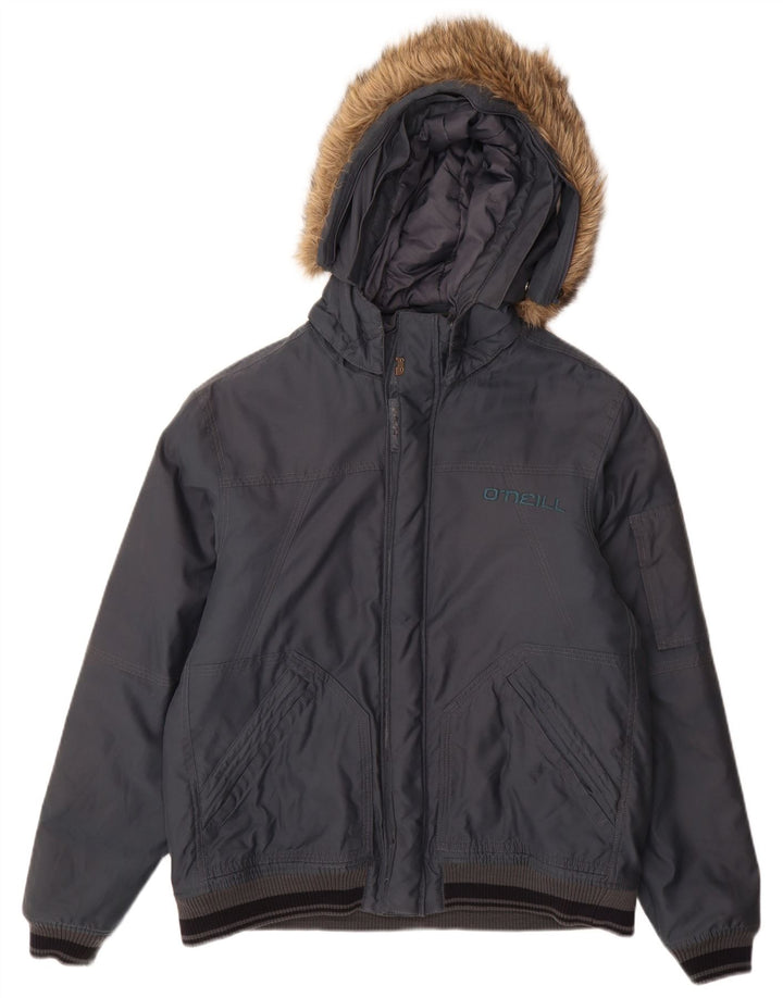 Jaqueta bomber masculina com capuz O'Neill Reino Unido 40 grande poliéster azul marinho