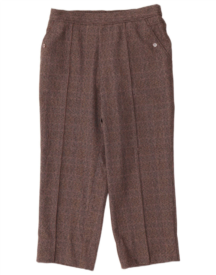 Calças cortadas femininas Marks & Spencer UK 12 médio W28 L24 cinza