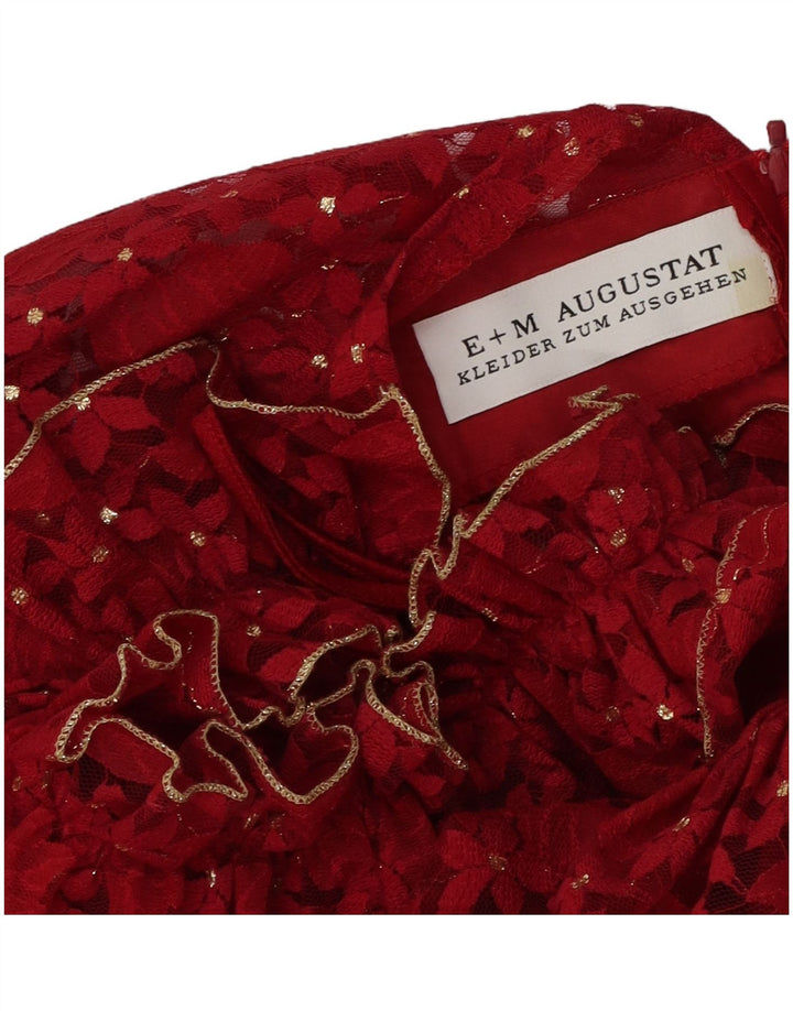 Vestido maxi feminino E+M AUGUSTAT UK 12 médio vermelho floral