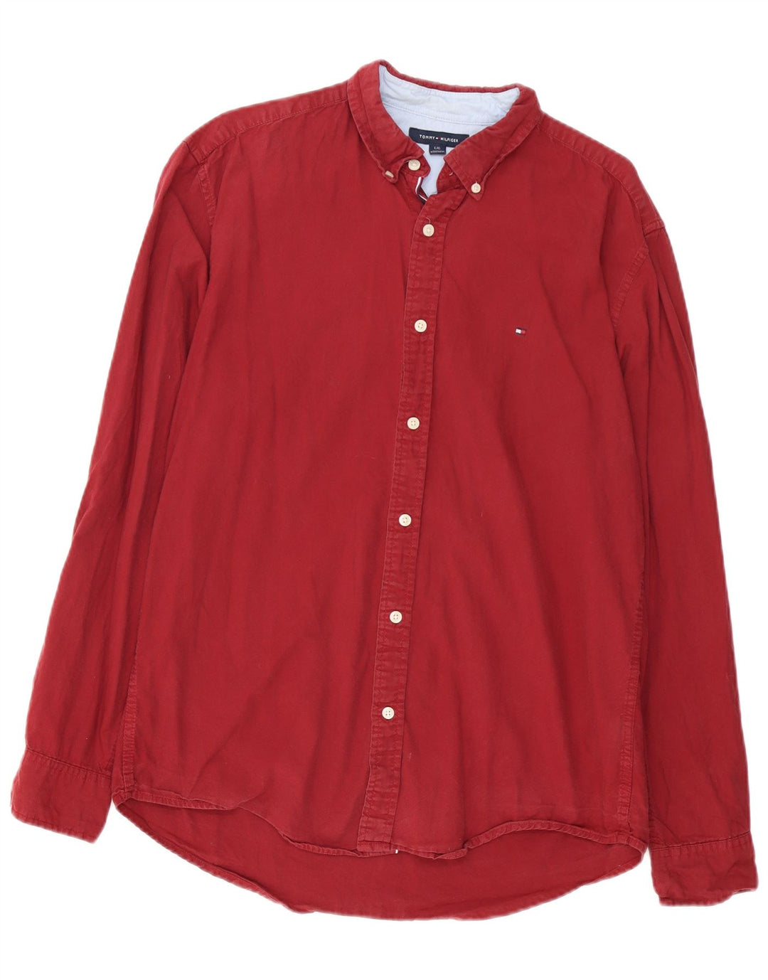 Camisa masculina TOMMY HILFIGER grande algodão Borgonha