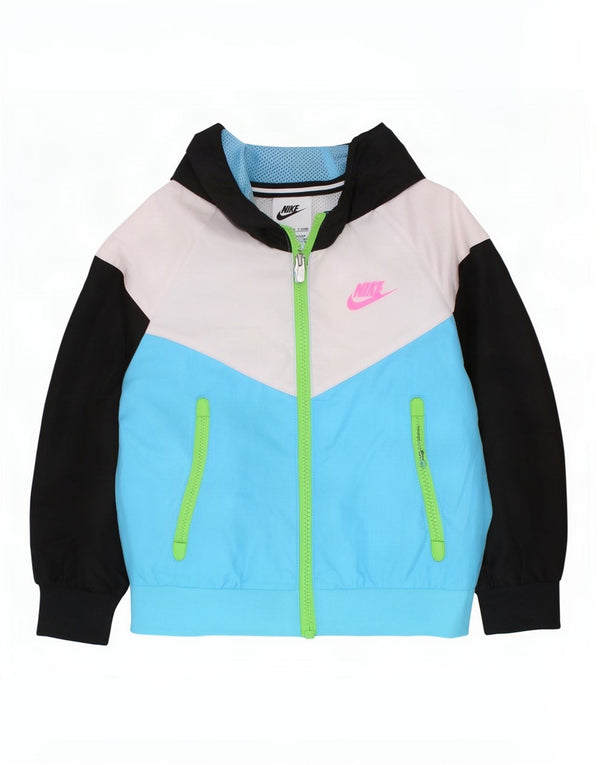 Jaqueta de treino com capuz Nike Boys 2-3 anos azul colorblock poliéster