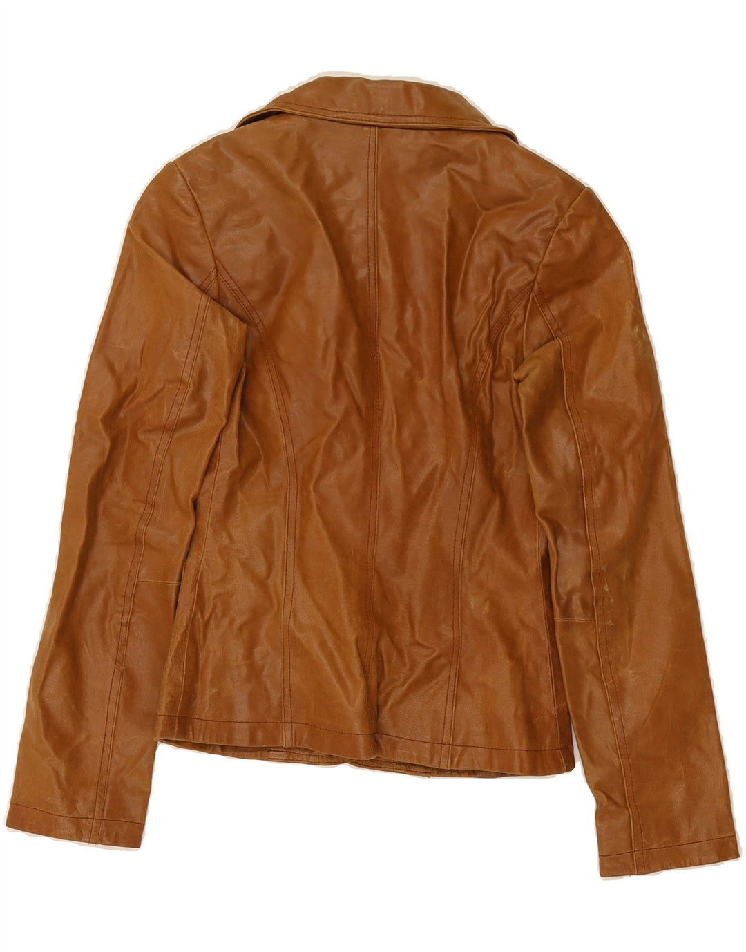 TOM WOLFE Womens Leather Jacket US 6 Medium Brown Leather Vintage Tom Wolfe and Second-Hand Tom Wolfe from Messina Hembry 
