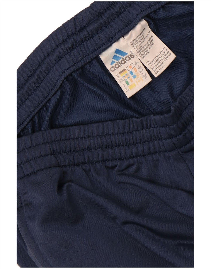 Calça de treino masculina Adidas UK 44/46 grande poliéster azul marinho