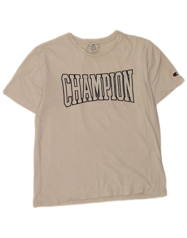 Camiseta masculina estampada Champion grande branca