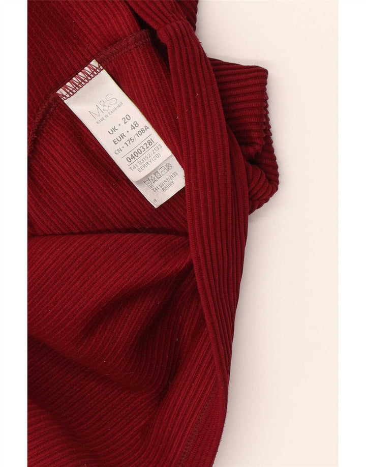 Blusa feminina Marks & Spencer UK 20 2XL poliéster cor de vinho