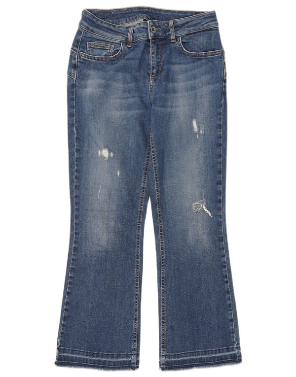 Liu Jo Calça jeans feminina cropped desgastada W28 L25 algodão azul