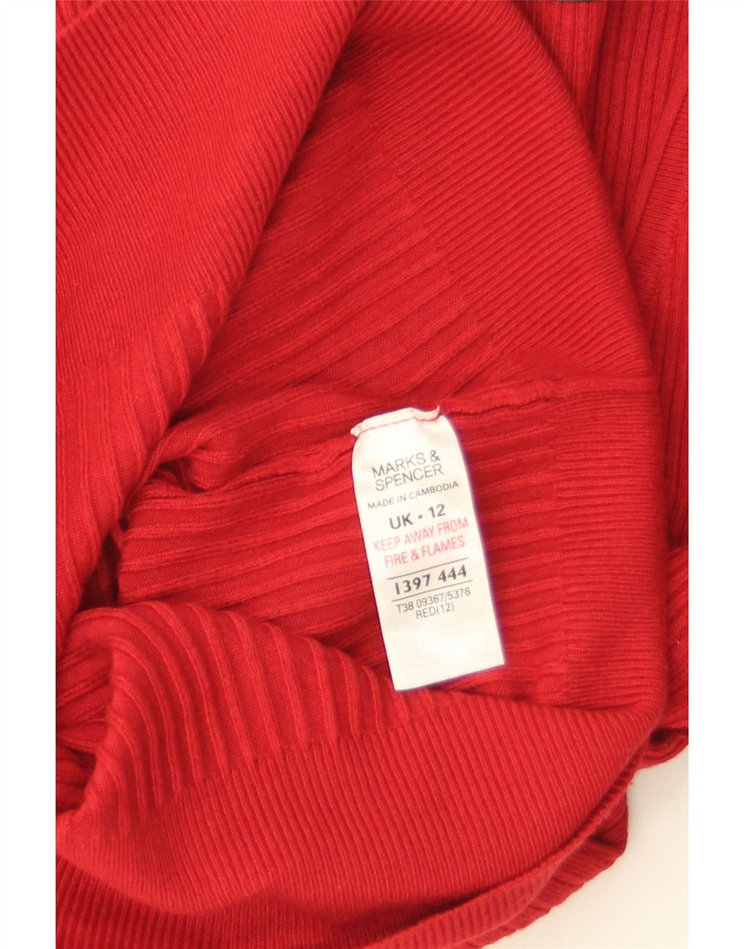 Suéter feminino Marks & Spencer com gola canoa e viscose vermelha média Reino Unido 12