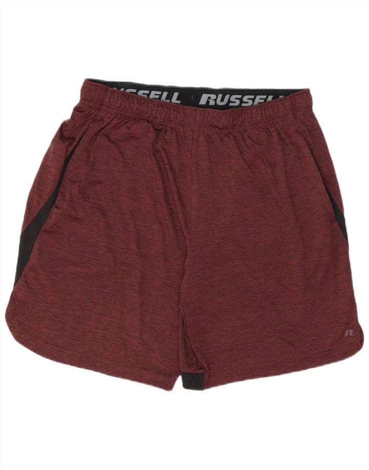 RUSSELL ATLÉTICO Masculino Dri-Power Sport Shorts Médio Marrom Colourblock