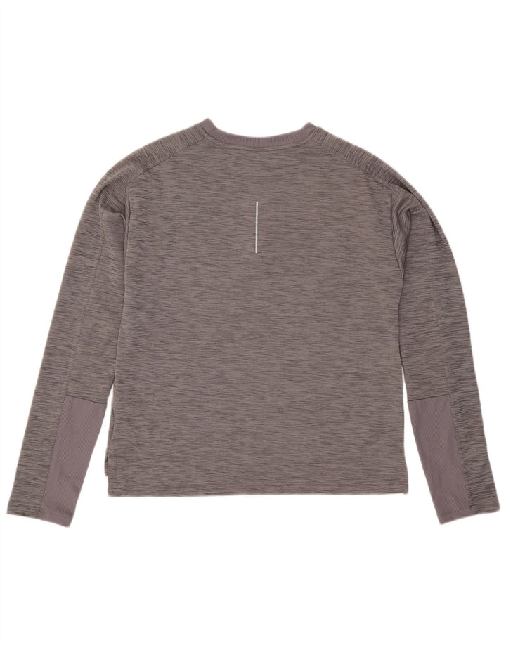 Nike Mens Dri Fit Top Manga Longa Cinza Médio Flecked