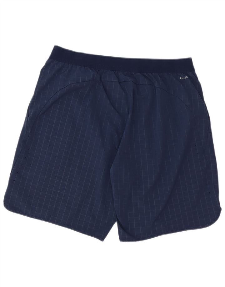 Shorts masculino Nike Dri Fit Chino grande W34 azul marinho xadrez poliéster