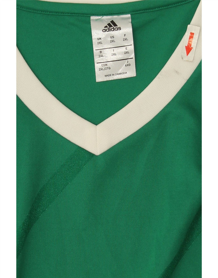 Adidas Masculino Climalite Top Manga Longa 2XL Poliéster Listrado Verde