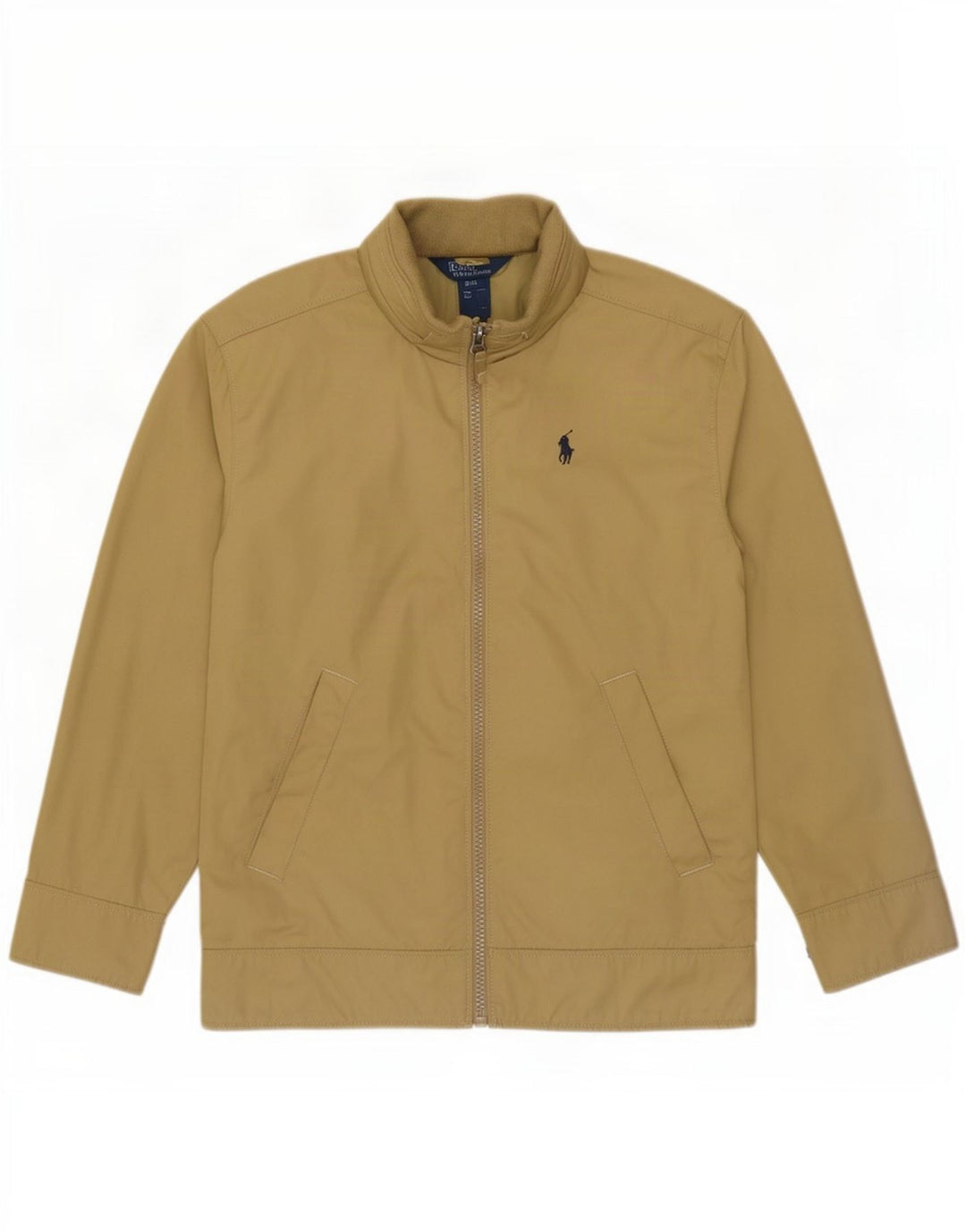 Jaqueta bomber com capuz para meninos Polo Ralph Lauren 7-8 anos pequeno poliéster bege