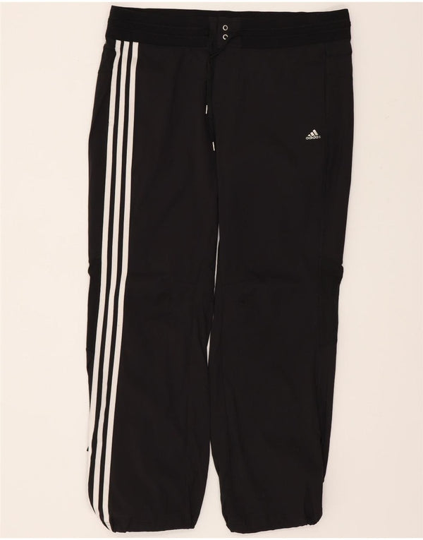 Adidas Mulheres Capri Calças de treino UK 16 Grande W34 L28 Preto