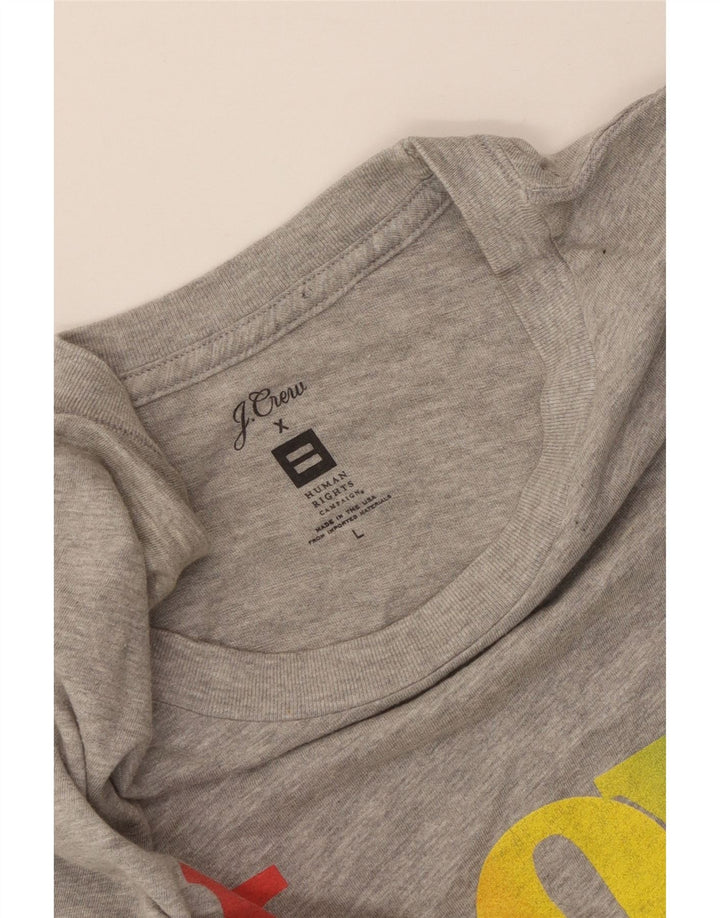 J. CREW Camiseta feminina gráfica Top UK 14 grande cinza