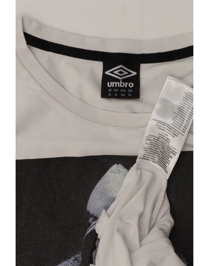 Camiseta gráfica masculina UMBRO Top XL algodão branco