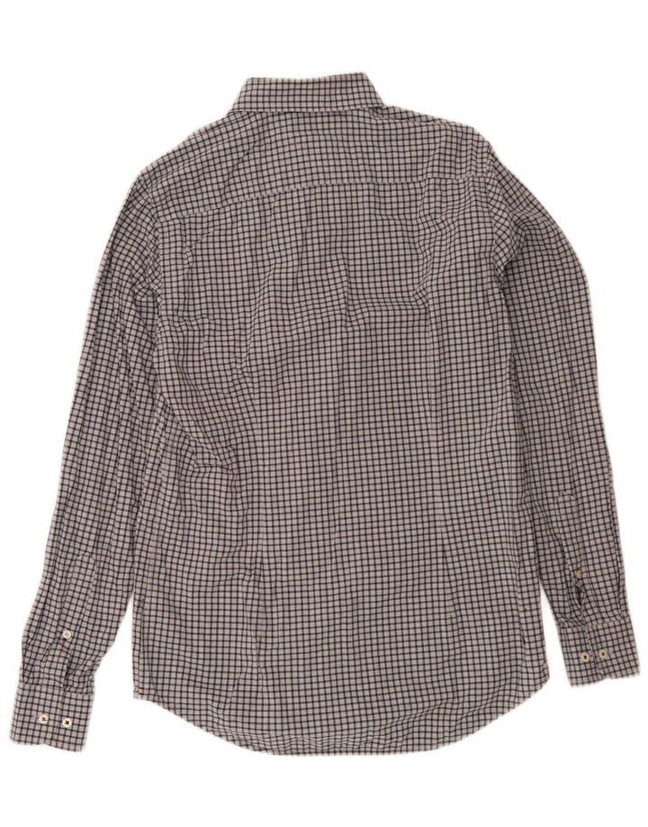 Camisa masculina Tommy Hilfiger Slim Fit cinza médio algodão guingão