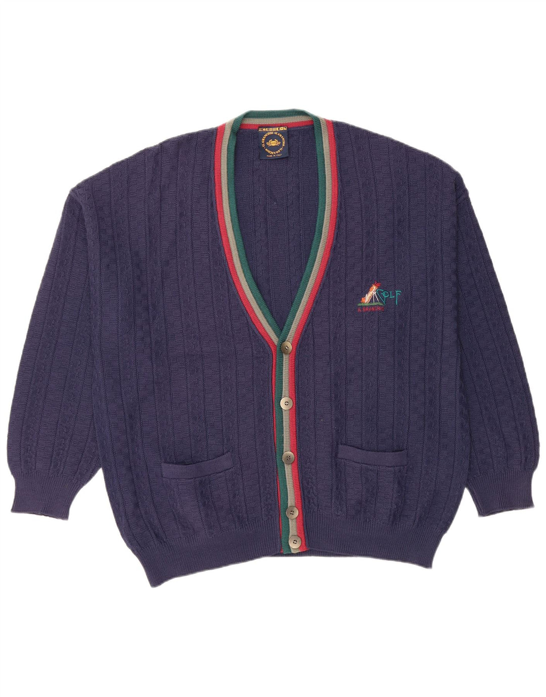 Suéter cardigã masculino IL GRANCHIO XL azul marinho