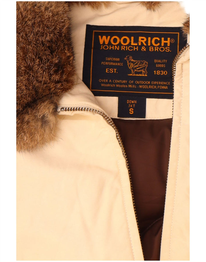 Jaqueta acolchoada feminina Woolrich Reino Unido 10 algodão bege pequeno