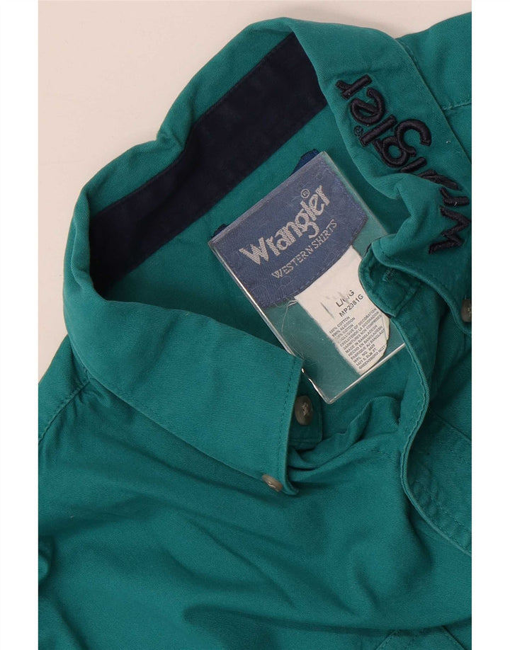 Camisa masculina Wrangler Western Graphic grande algodão verde