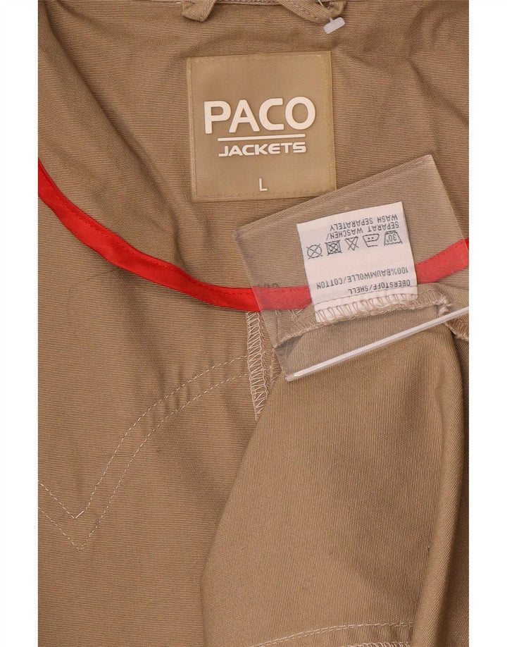 Jaqueta utilitária masculina Paco UK 40 grande algodão marrom