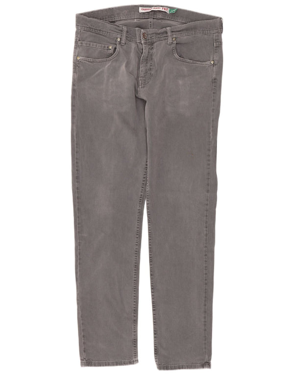Carrera Mens 717 Slim Fit Calça Casual IT 52 XL W36 L32 Algodão Cinza