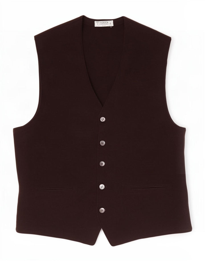 Colete Vintage Masculino Pequeno Marrom