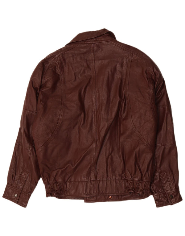 Jaqueta de couro masculina vintage Reino Unido 40 grande marrom
