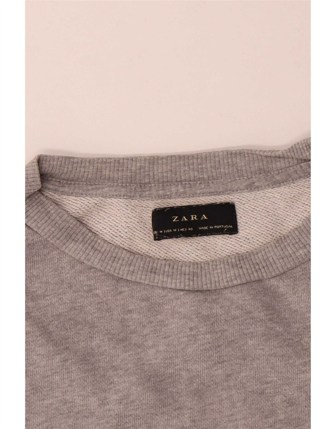 Zara moletom masculino jumper médio cinza algodão manchado