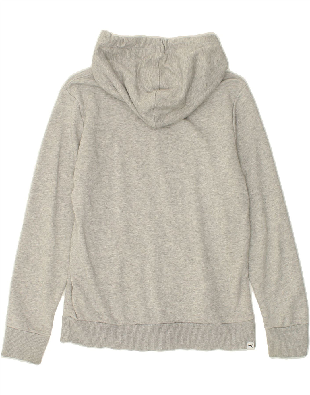PUMA Womens Graphic Hoodie Jumper UK 12 Medium Grey Cotton Vintage Puma and Second-Hand Puma from Messina Hembry 