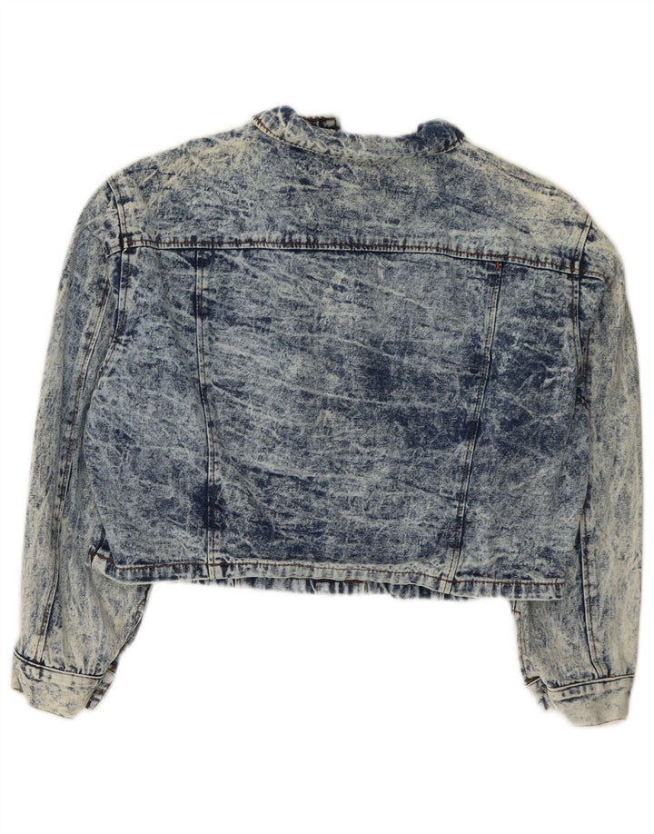 Jaqueta jeans feminina vintage oversized IT 44 algodão azul médio