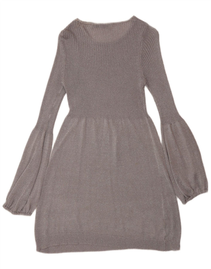Vestido jumper feminino Zara de manga comprida Reino Unido 12 cinza médio