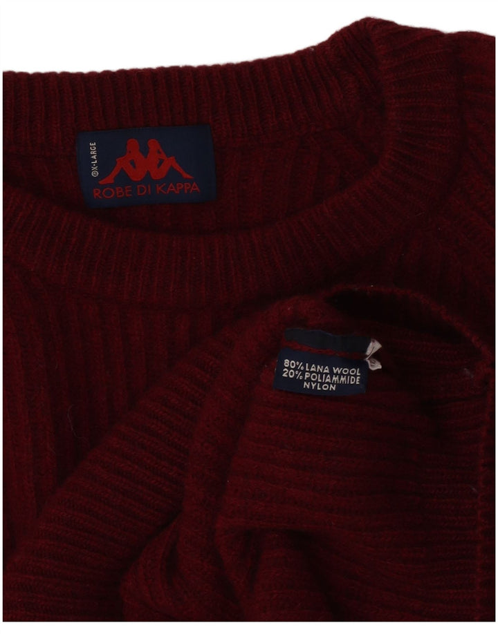 Suéter masculino Kappa com gola redonda e lã cor de vinho XL